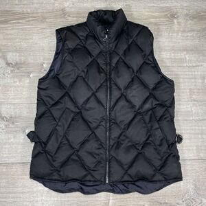 Eddie Bauer Vest Womens Small Black Quilted Goose Down Puffer Outdoor Sleeveless